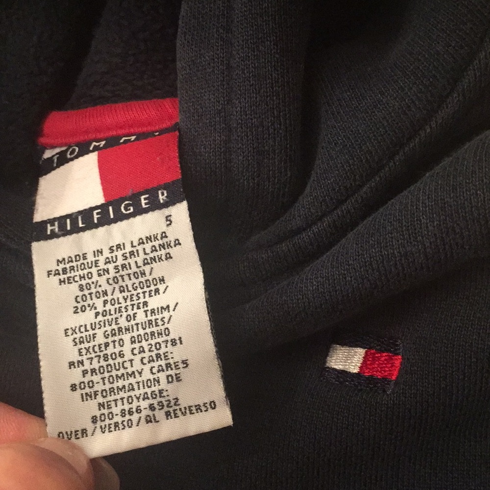 90s Tommy Hilfiger crop hoodie youth Size small - Picture 3 of 8